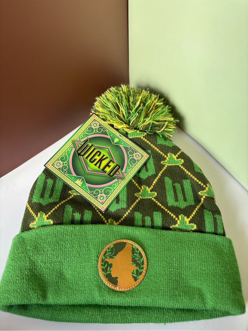WICKED Green Pom Beanie Hat, NWT - Picture 1 of 4